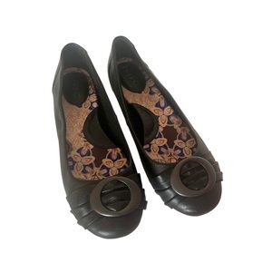 BOC Born Concept Black Leather Ballet Flats